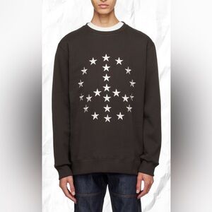 Etudes Studio Brown Crewneck Organic Cotton Sweatshirt with Star Embroidery